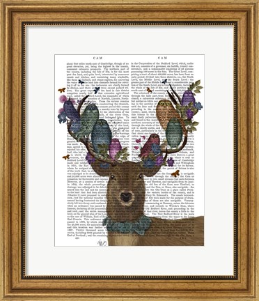 Framed Deer Birdkeeper, Owls Print