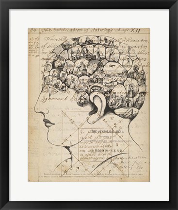 Framed Phrenology Bookpage Print