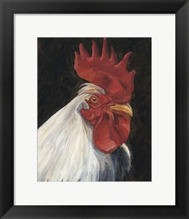 Framed Rooster Portrait I Print