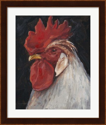 Framed Rooster Portrait II Print