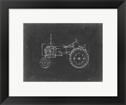 Framed Tractor Blueprint III Print