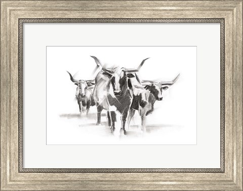 Framed Contemporary Cattle I Print