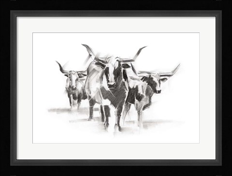 Framed Contemporary Cattle I Print