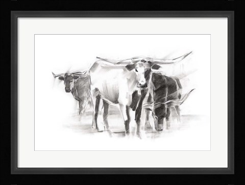 Framed Contemporary Cattle II Print