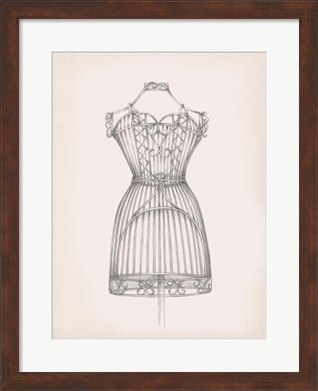 Framed Antique Dress Form I Print