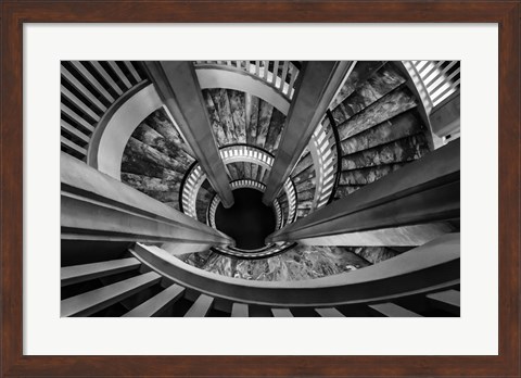 Framed Royal Staircase 2 Black/White Print
