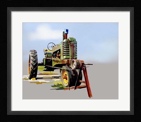 Framed Vintage Tractor V Print