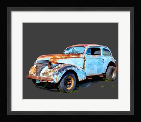 Framed Rusty Car I Print