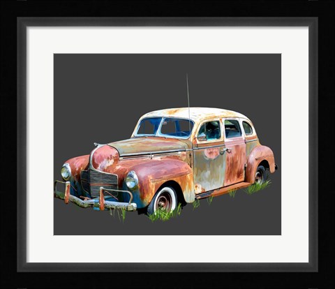Framed Rusty Car II Print