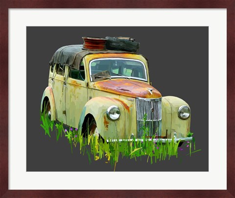 Framed Rusty Car III Print