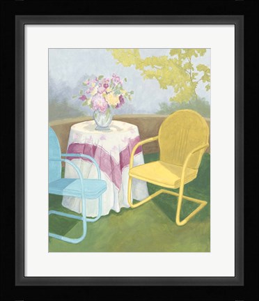 Framed Garden Conversation II Print