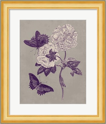 Framed Nature Study in Plum &amp; Taupe IV Print