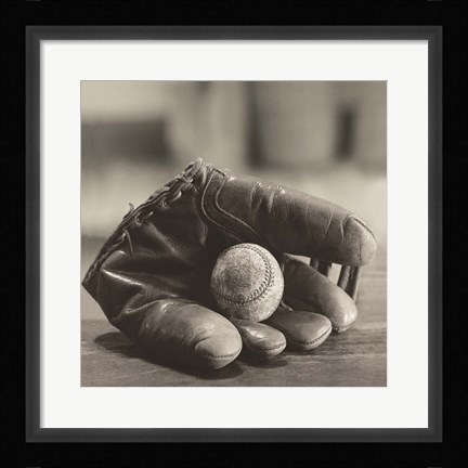 Framed Baseball Nostalgia I Print