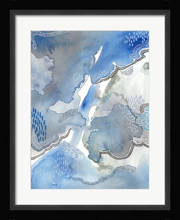 Framed Subtle Blues I Print