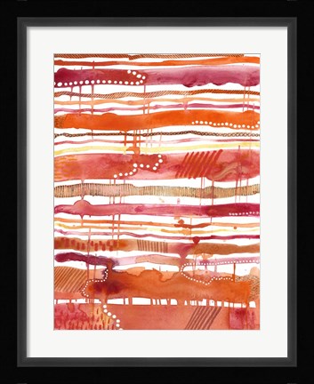 Framed Tangerine Stripes II Print