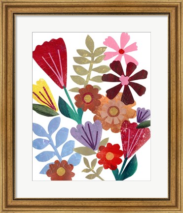 Framed Bright Floral I Print