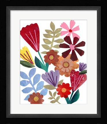 Framed Bright Floral I Print