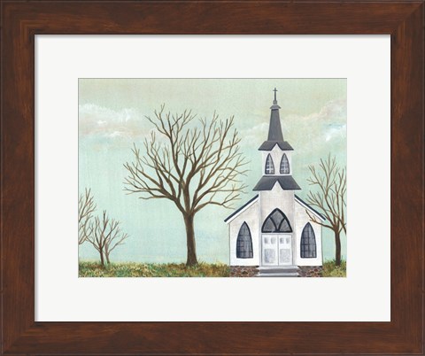 Framed Country Church II Print