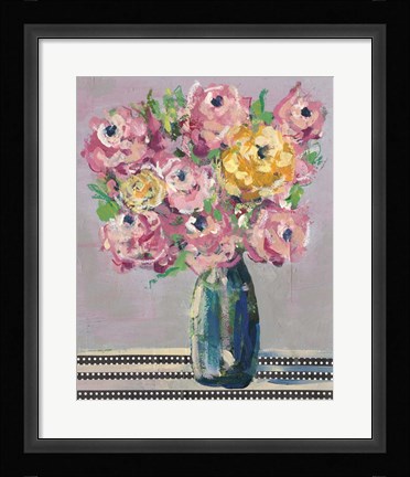 Framed Feisty Floral I Print
