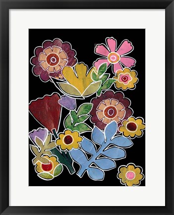 Framed Layered Floral I Print