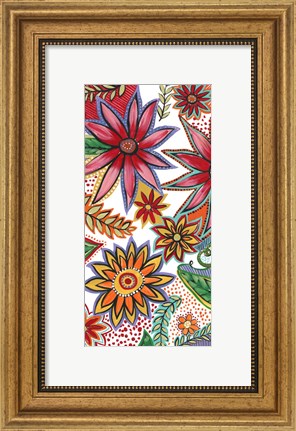 Framed Flowering Garden Whimsy I Print