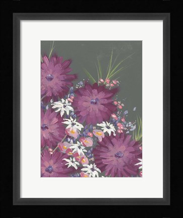 Framed Mauve Wildflower Garden II Print