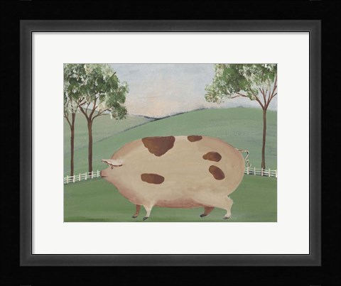 Framed Folk Farm III Print