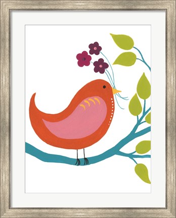 Framed Cute Bird I Print