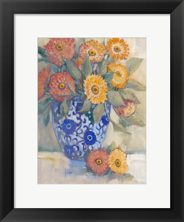 Framed Oriental Bouquet I Print