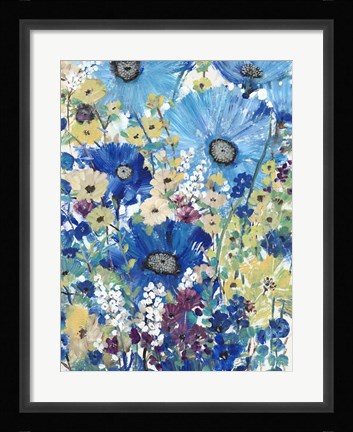 Framed Garden Blues I Print