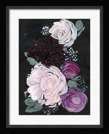 Framed Dark &amp; Dreamy Floral I Print