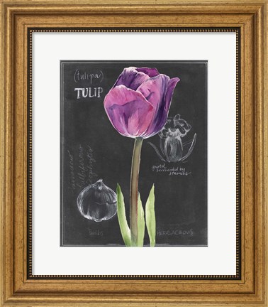 Framed Chalkboard Flower IV Print