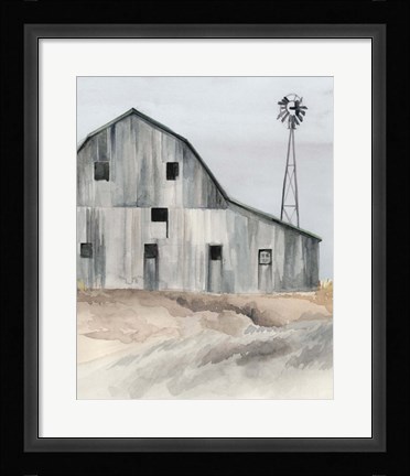 Framed Winter Barn I Print
