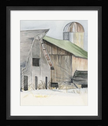 Framed Winter Barn II Print