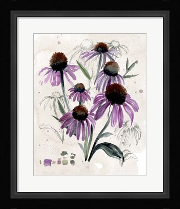 Framed Purple Wildflowers II Print