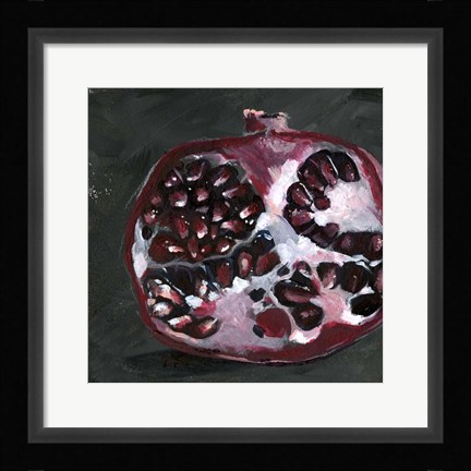 Framed Pomegranate Study on Black I Print