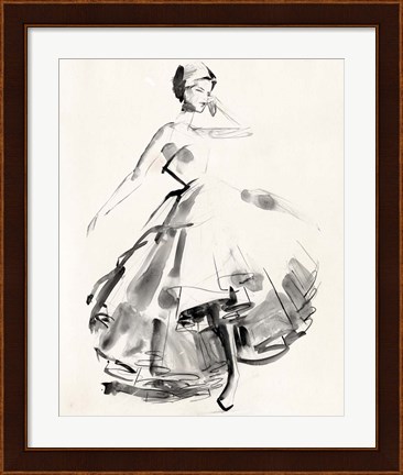 Framed Vintage Costume Sketch II Print