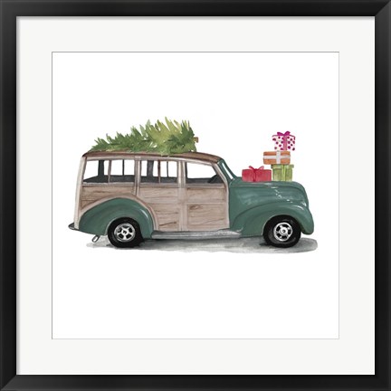 Framed Christmas Cars IV Print