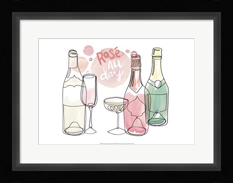 Framed Champagne Wishes  II Print