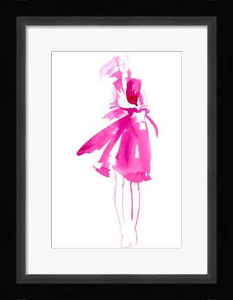 Framed Fuchsia Street Fashion I Print