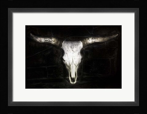 Framed Cow Skull Print