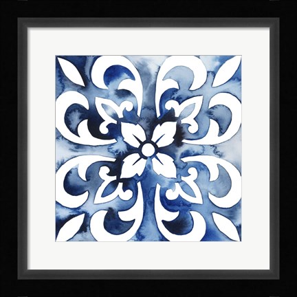 Framed Cobalt Tile II Print