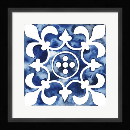 Framed Cobalt Tile III Print