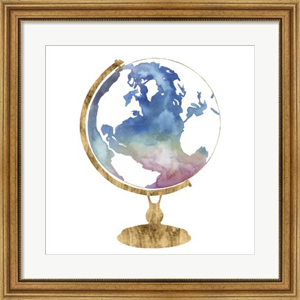 Framed Adventure Globe I Print