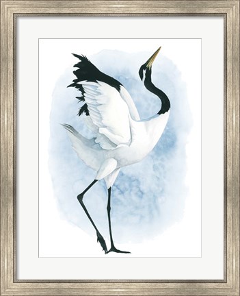 Framed Dancing Crane II Print