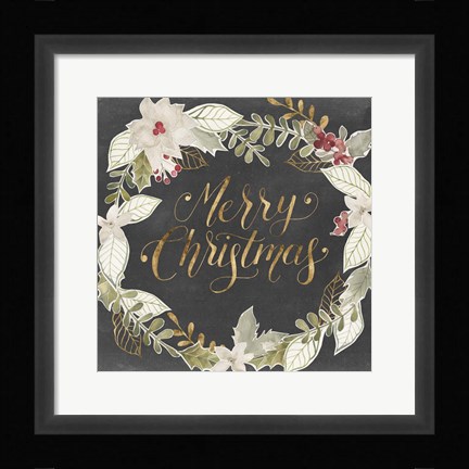 Framed Gilded Christmas I Print
