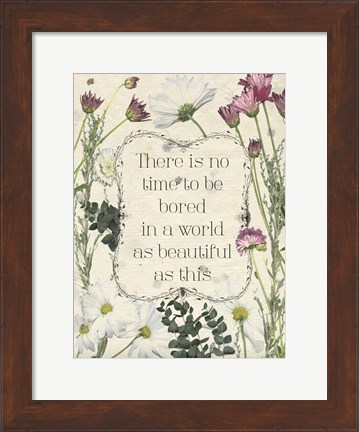 Framed Pressed Floral Quote I Print