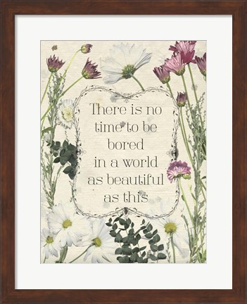 Framed Pressed Floral Quote I Print