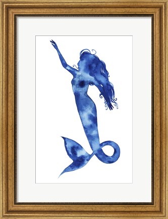 Framed Blue Sirena I Print