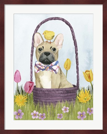 Framed Puppy Easter III Print